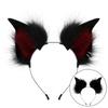 2Pcs Animal Cosplay Costume Fauxs Furs Wolf Cats Foxes Tail and Cats Ears Headbands Halloween Party Costume Accessories