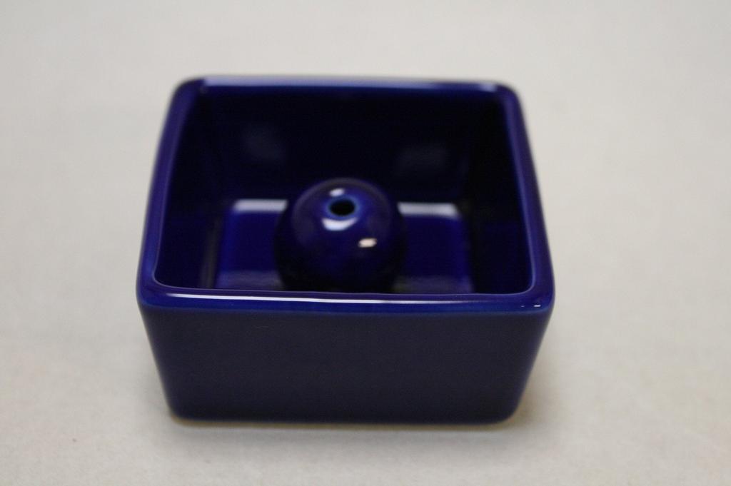 Ruri Dark Blue Incense Holder, Modern Ceramic Square Bowl, ACS WEB SHOP