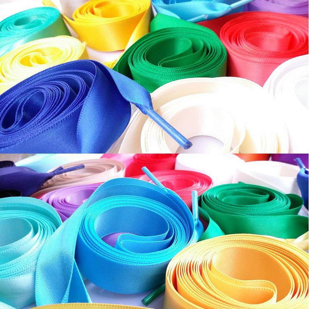 Wide Shoestrings Canvas Bootlaces Bowknot Sport Shoes Flat Shoelaces Organza Ribbon Shoe Laces