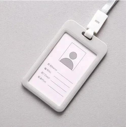 Colorful Waterproof Card Holder Employee ID Case with Lanyard Double Side Simple Bus Case Badge Holder Credit Card Sleeve Purse