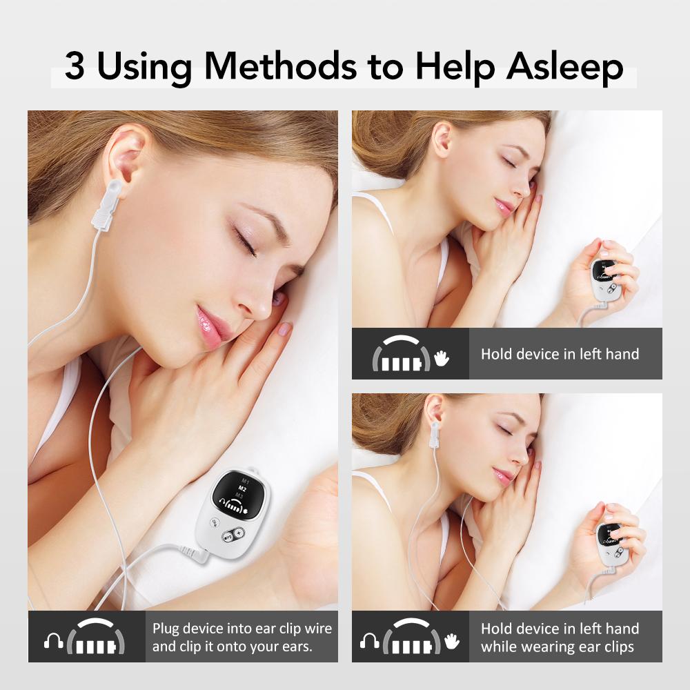 Handheld CES Sleep Aid Device Ear Clip Insomnia Anxiety Pressure Relief Health Improve Sleep Palm Pulse Massager Smart Sleeper