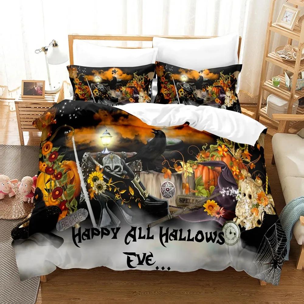 3D Halloween Bedding Sets Duvet Cover Set With Pillowcase Twin Full Queen King Bedclothes Bed Linen 200x200