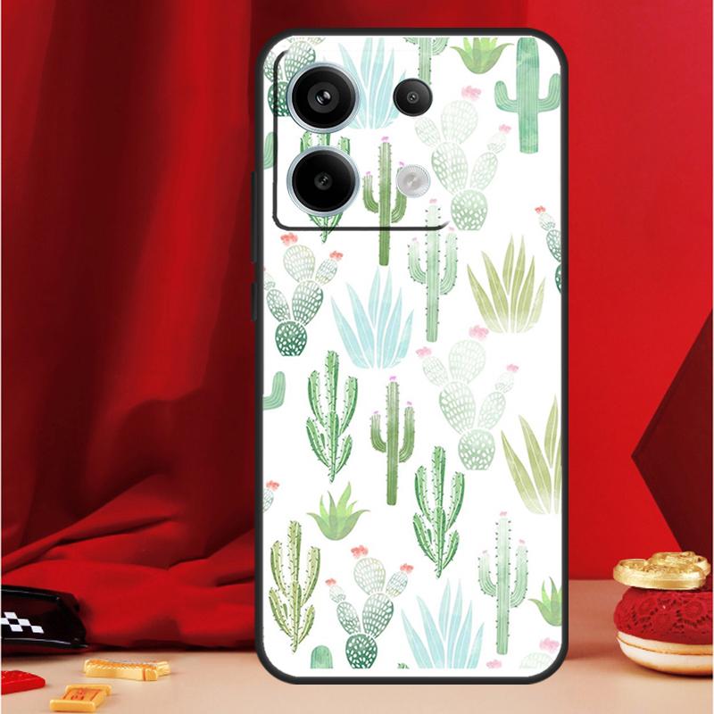Plant Cactus Case For Xiaomi Redmi Note 14 13 12 11 15 Pro Plus Redmi 15 13 10 10C 12C 13C 14C 15C Funda