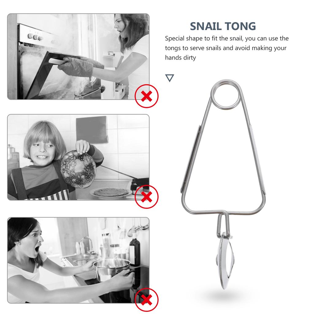 2 Pcs Escargot Tongs Premium Stainless Steel Snail Tong Food Snail Tong Serving Clip Kitchen Tableware Escargot Tongs