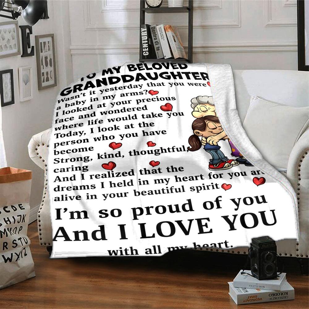 1PC To Granddaughter Gifts Blanket, Throw For Sofa, Bed, Travel, Printing Blanket With Soft And Warm Fabric yy250918199