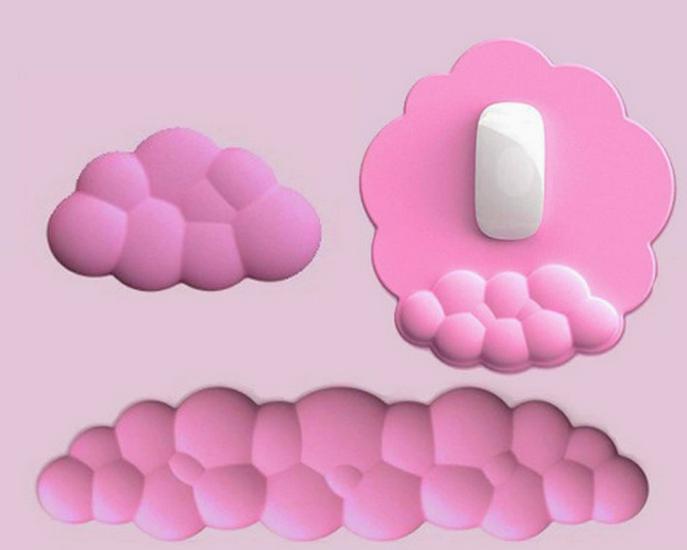 High-Value Silicone Cloud Wrist Rest Mouse Pad and Keyboard Support - Office Essential