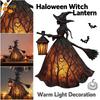 Halloween Witch Lantern Indoor Spooky Standing Night Light Unique Witch Statue Table Lamp for Bedroom Halloween Decor Gifts