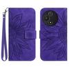 For TCL 60R 5G Case Sunflower Imprint Leather Wallet Phone Cover with Wrist Strap