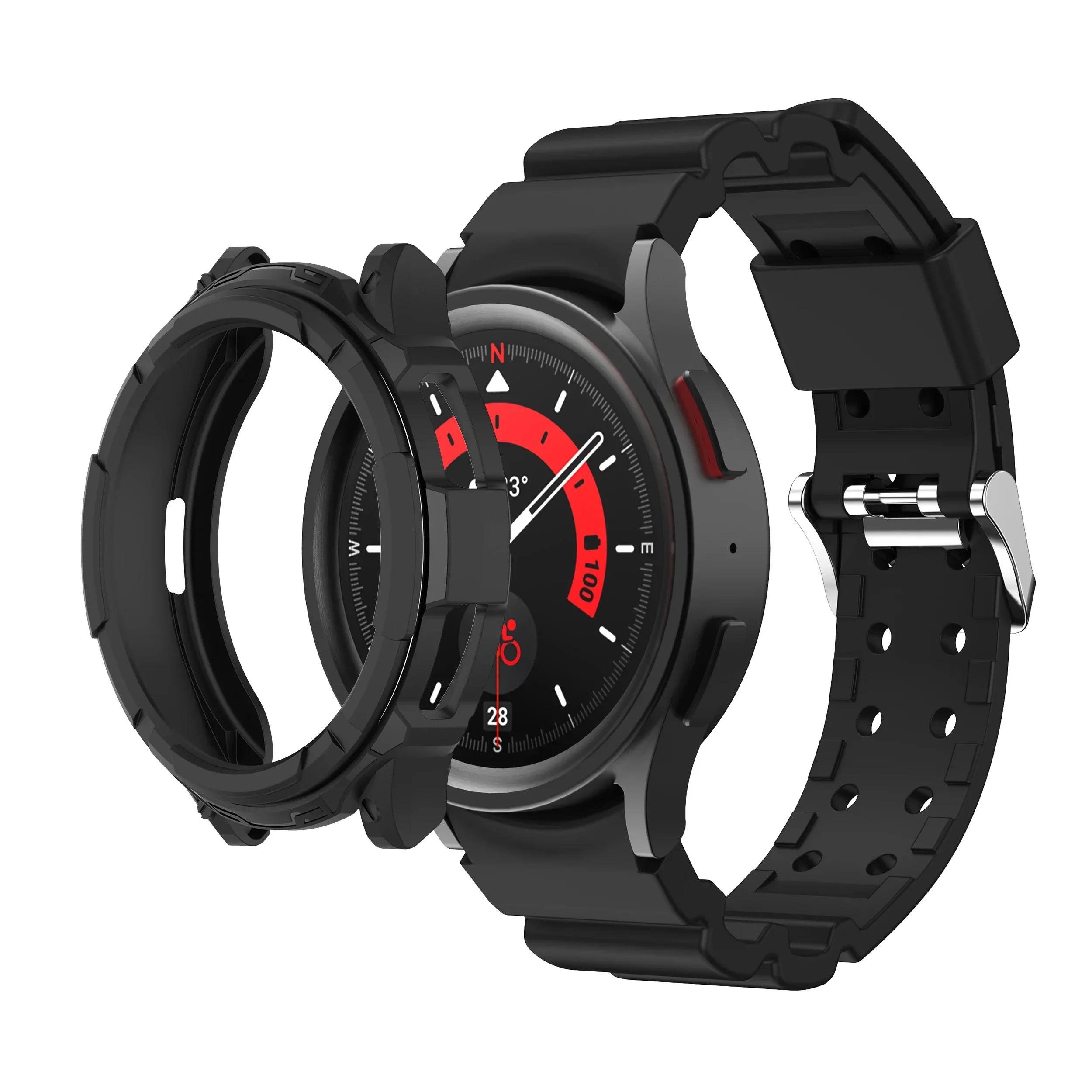 

Силиконовый ремешок+чехол для Samsung Galaxy Watch 6 Classic 43мм 47мм Спортивный ремешок-петля Защитная крышка экрана для SAMSUNG 6Classic Galaxy 6 Classic 47
