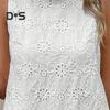 Women's Summer Mini Dress Casual Hollow Out Sleeveless Cotton Dress Boho Loose Crew Neck Short Dress for Beach Holiday