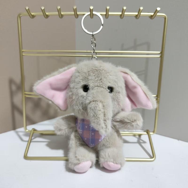 1Pcs Cartoon Elephant Stuffed Doll Keyring Soft Plush Toy Key Holder Bag Pendant Cute Elephant Keychain Backpack Hanging Decor