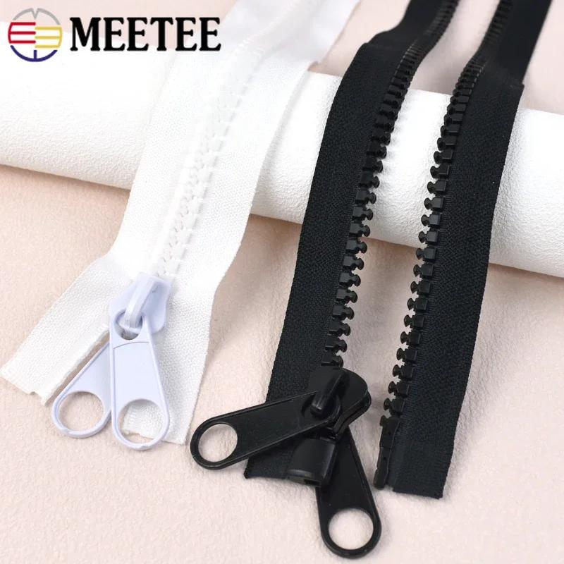 1-5Meters Meetee 10# Open-end Resin Zippers Double Side Slider Zipper for Tent Bag Jacket Luggage DIY Sewing Material Accessory