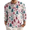 Men's Loose Casual Button Down Collar Long Sleeve Top