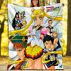 Sailor Moon Print Flannel Blanket, Soft Warm Lightweight Throw Blanket for living Room,Sofa Bed Camping office