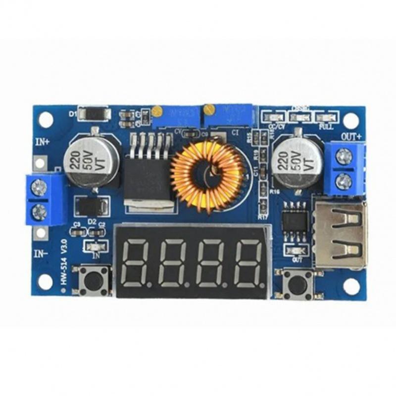 5A 75W High Power DC Step Down Module, XL4015 Adjustable Stabilized Power Supply Board with Voltage Meter