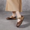 New Leather Fashion Women's Single Shoes, Round Head Soft Leather Soft Sole Can Be Worn Twice, Lazy Shoes Buckle Shoes