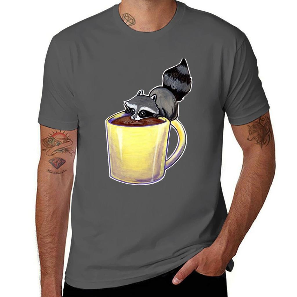 Coffee raccoon TShirt Festival Party Tee Top