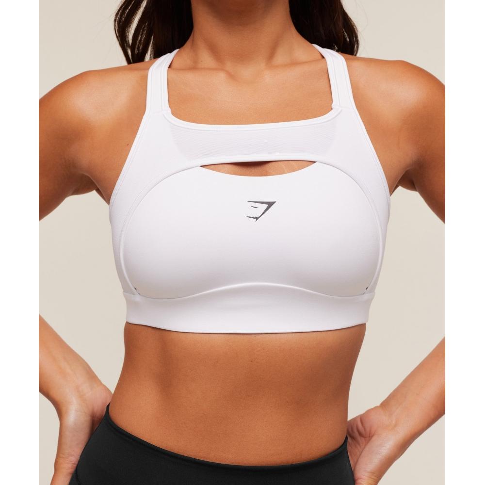 Gymshark Alpha High Support Sports Bra White B9a7j Wb57