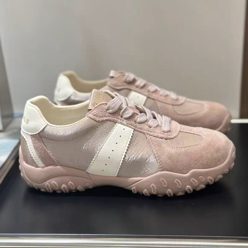 

Кожаные кроссовки Dexun Forrest Gump женские 2025 весна-лето новые универсальные с мягкой подошвой нескользящие альпинистские спортивные и для отдыха модные кеды 40 розовый