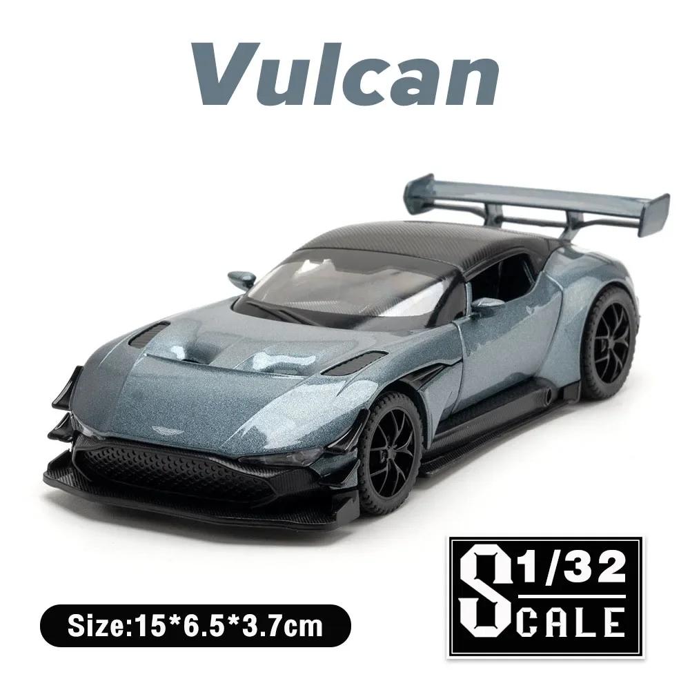 1:32 Scale Vulcan DB12 Sports Car Model Toy Pull Back Sound Light Metal Diecast Vehicles Models for Children's Interactive Toys
