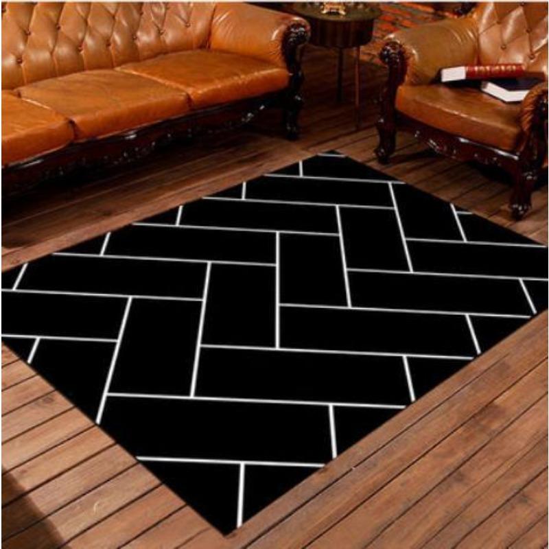 Living Room Geometric Carpet Modern Sofa Coffee Table Mat Bedroom Bedside Home Floor Mat