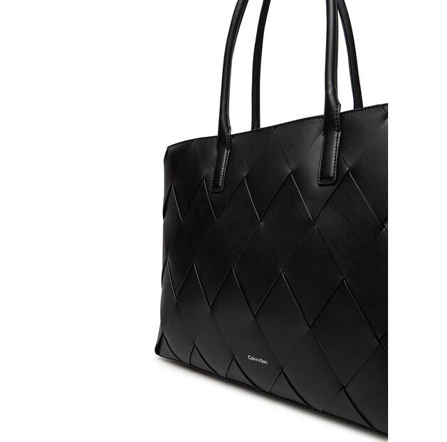 Handbag Calvin Klein Ck Woven Medium Shopper K60K612994 Black
