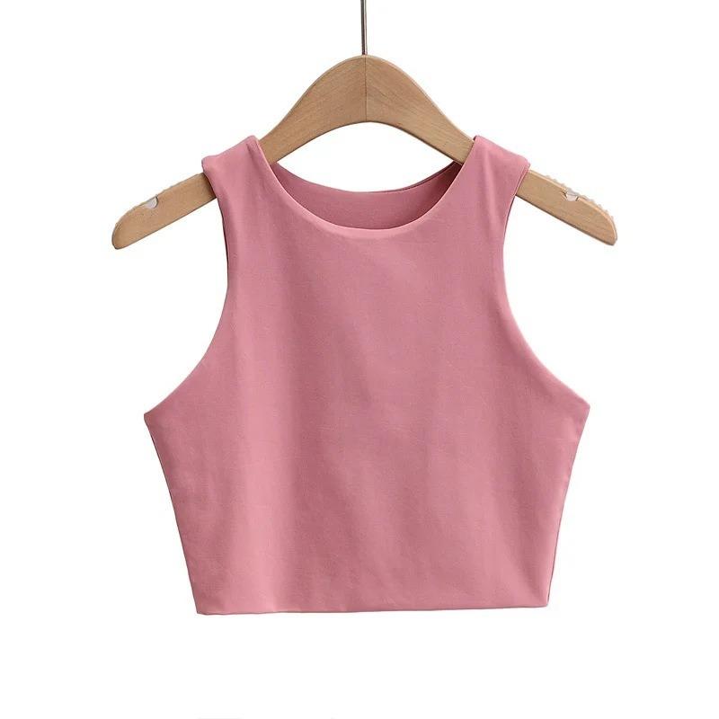 Slim Fit Běh Fitness Jóga Crop Tílka Dámské Jednovrstvé Jednovrstvé Ležérní Letní Vesta Kancelář Lady Elegantní Módní Tílka Camis 24094