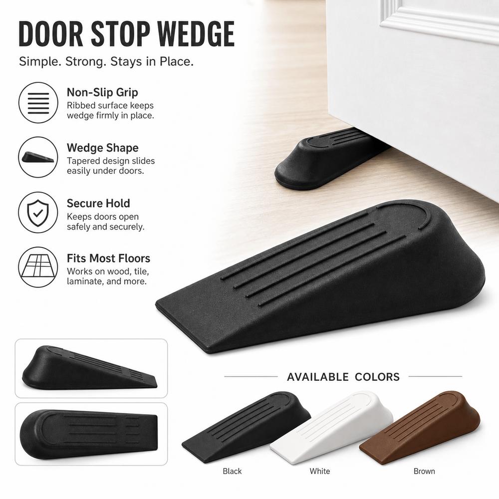 Plastic Door Stop Wedges Non-Slip Base Door Blocks Durable Heavy Duty Door Stopper  Office Doors