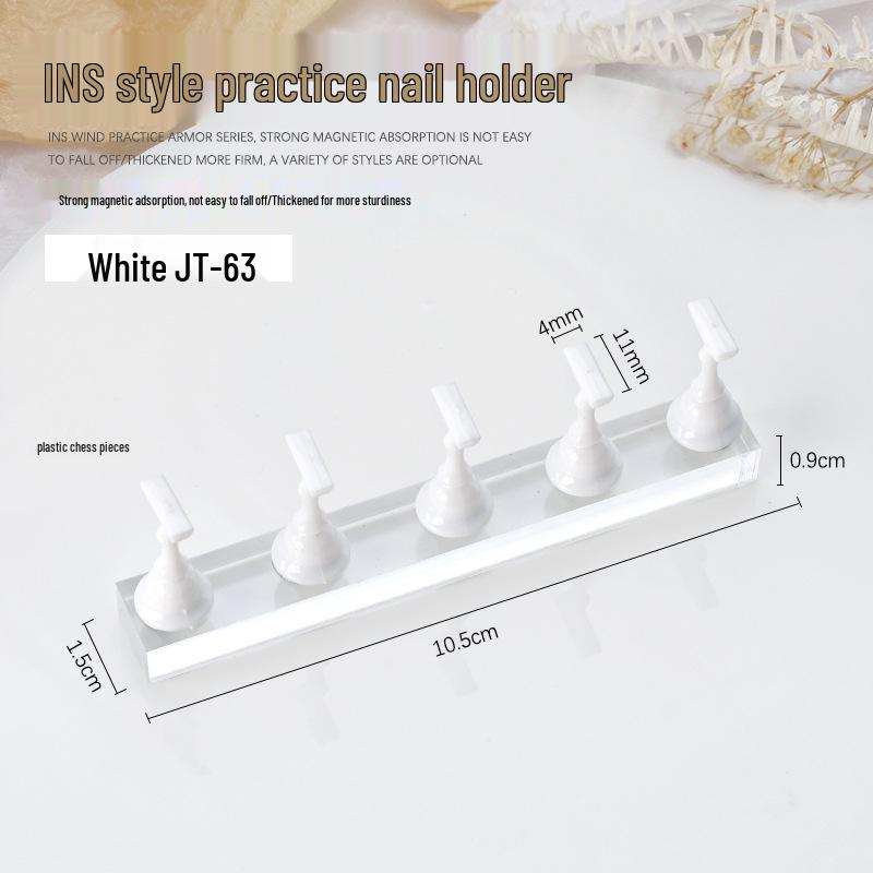 

Магнитная подставка-держатель для ногтей для практики акрилом - Длинная полоска, дизайн кошачий глаз