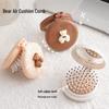 Cute Bear Foldable Massage Comb with Mirror - 10-Piece Set