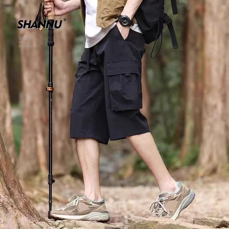 SHANNU Men s Summer Thin Outdoor Cargo Shorts L