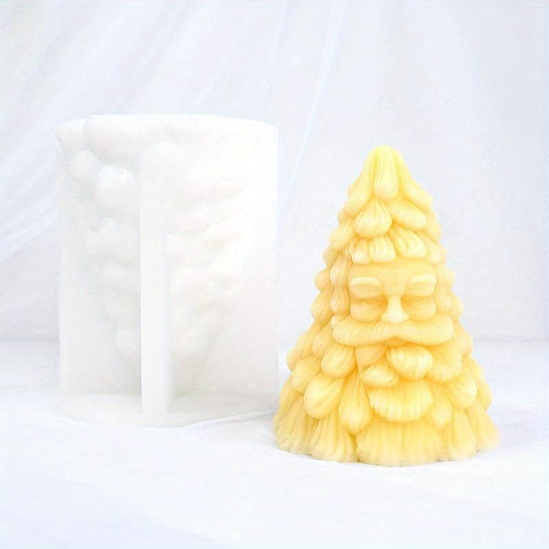 Christmas Grandpa Christmas Tree Mold DIY Aromatherapy Candle Desktop Decoration Christmas Companion Gift Silicone Mold
