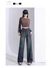 2025 Women's Light Wash Ripped Jeans: High Waist, Loose, Straight Leg, Floor-Length, Thin Summer Casual Pants