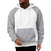 250g Men's Color Block Hoodie, Autumn/Winter European Size, Plus Velvet Sporty Pullover Casual Top