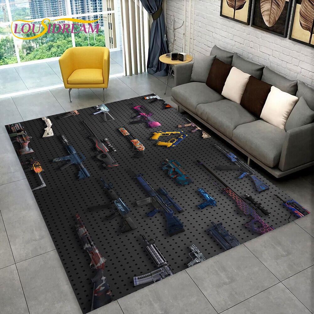 CS,USP,AK,M4,AWP,Rifle Pistol Cartridge Gun Area Rug,Carpet for Home Living Room Bedroom Sofa Doormat Decor,Non-slip Floor Mat