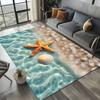 Starfish Beach Shell Sand Pattern Area Rug Coastal Ocean Carpet for Living Room Bedroom Kids Play Room Non-Slip Floor Mat