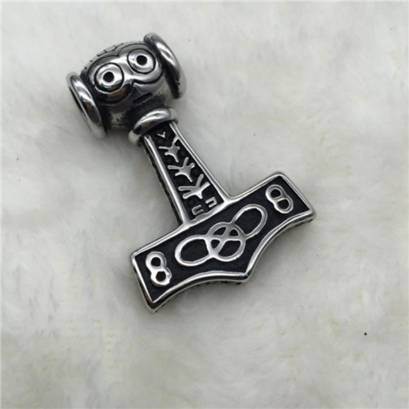 Viking Thors Hammer Character Mens Necklace Pendant Long Sweater Chain Jewelry