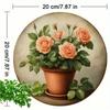 2D Flat Vintage Metal Tin Signs Greenery Pink Roses Wall Art Decor for Home Indoor Outdoor Living Room Bathroom Kitchen