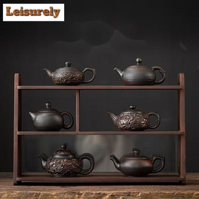 Qingxi Purple Pottery Xishi Teapot Handmade Jumping Knife Engrave Pot Tea Making Kettle Chinese Tea Set Accessories Decoration