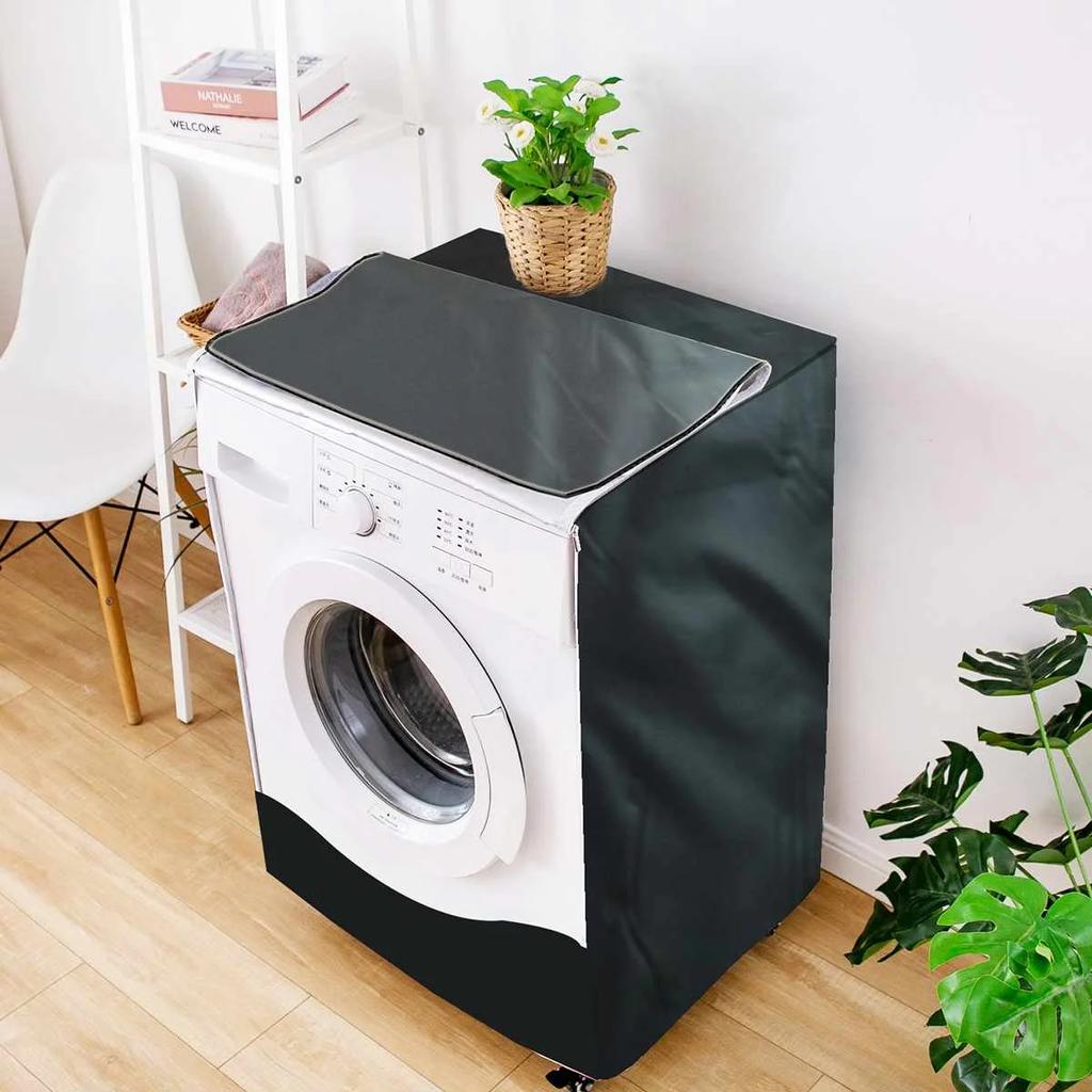 Waterproof Washing Machine Cover Automatic Roller Washer Sunscreen Dustproof Cover Protective Dryer Oxford Cloth Front Open