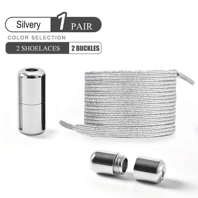 1 Pair of Elastic No-Tie Shoelaces, Lazy Shoelaces, Pearlescent Fashion Shoelaces, Suitable for Skate Shoes and Sneakers