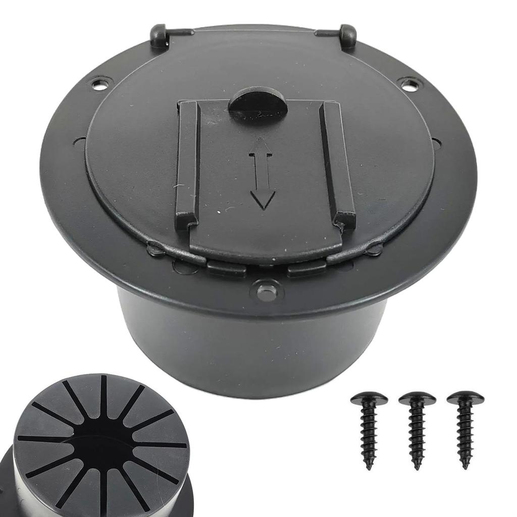 RV Plug Cover, RV Power Cord Cover | Black RV Cord Hatch Cover with