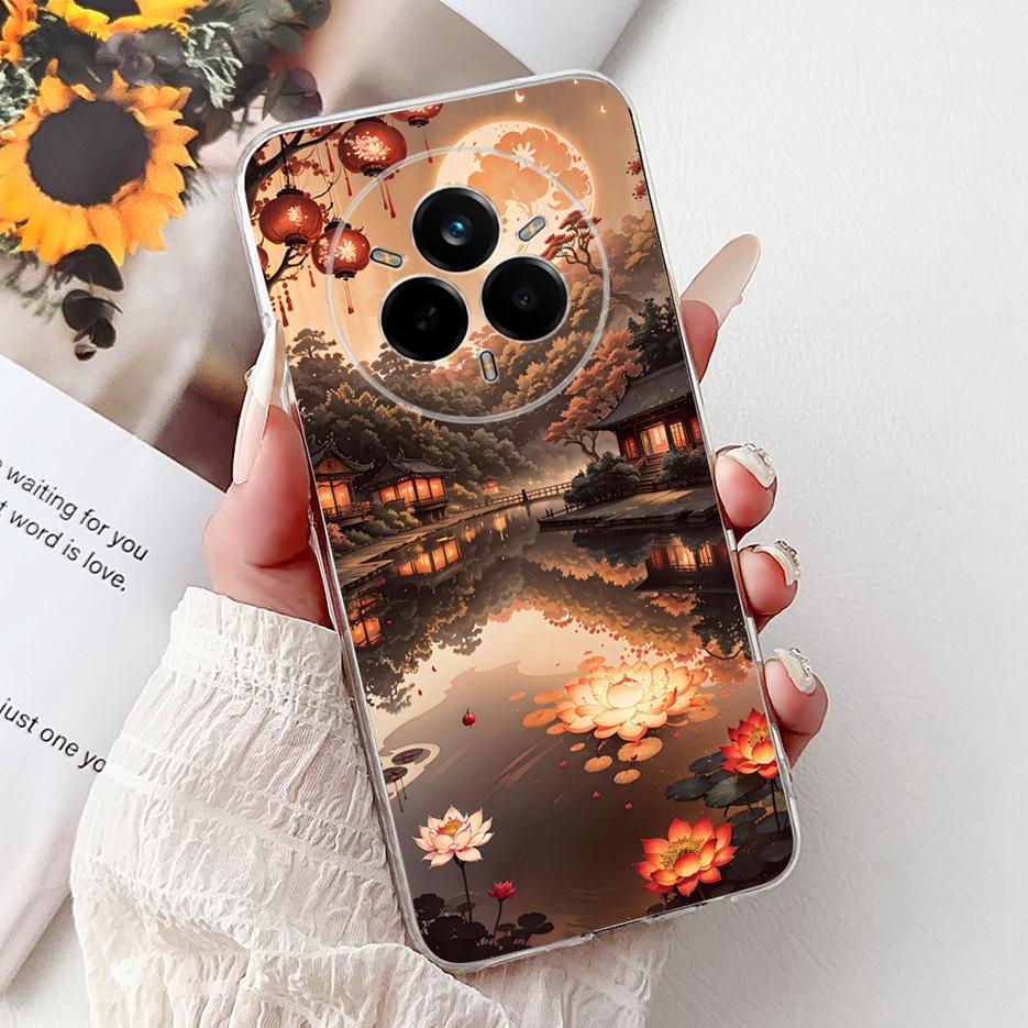 For Realme 14 Pro Plus Case RMX5051 Beautiful Flowers Painted Cover Soft Silicone Case For Realme 14 Pro Realme14 Pro+ 5G Fundas