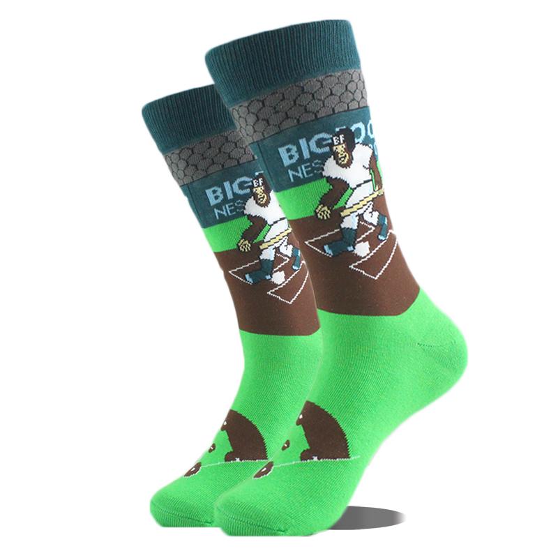 Cool Hip Hop Crew Socks Men Funny Animal Squirrel Shark Dinosaur Boxing Dog Fortune Cat Sokken Harajuku Divertidos Chaussette