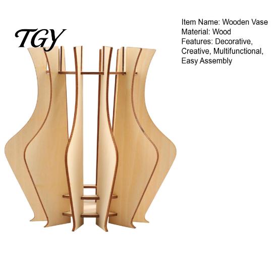 DIY Floral Arrangement Holder Wooden Puzzle Flower Vase, Display Stand for Placing Flowers & Eco Friendly Wood Decor Artificial Flowers, Suitable
