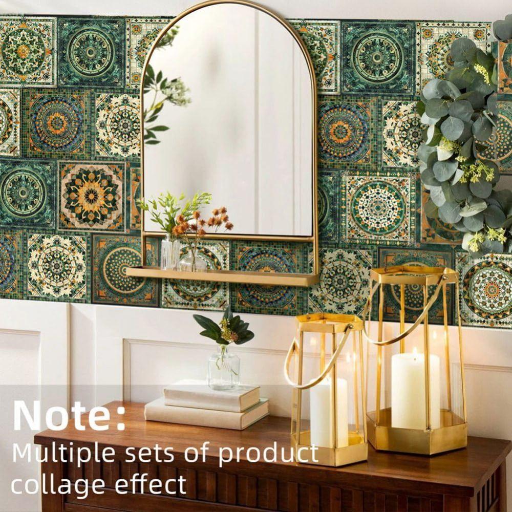 10Pcs Waterproof Backsplash Tile Stickers Multicolor Design Tile Decals  Bathroom Decor
