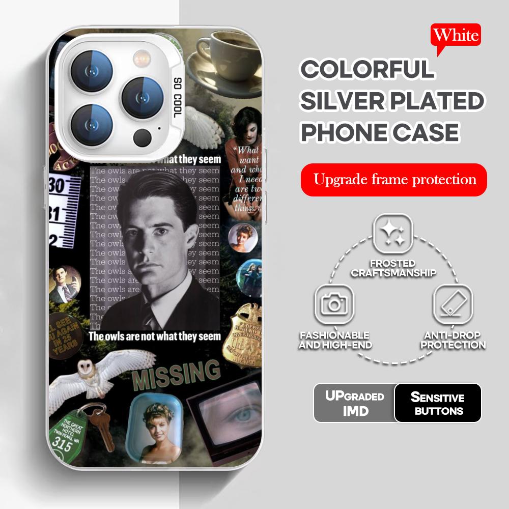 

tv Twin Peaks Phone Case White IMD Colorful Silver Suitable case for iPhone 17 16 e 15 14 13 12 11 XS Pro Max iPhone 15