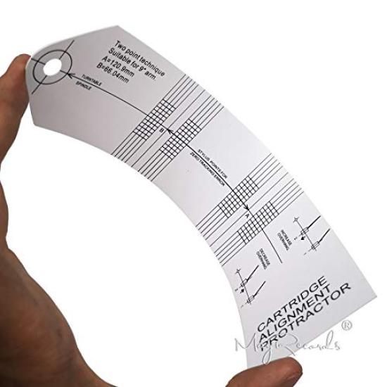 MayRecords Record LP Cartridge Calibration Distance Acrylic Gauge Protractor Overhang Adjustment Turntable Record Player Accessories (C)