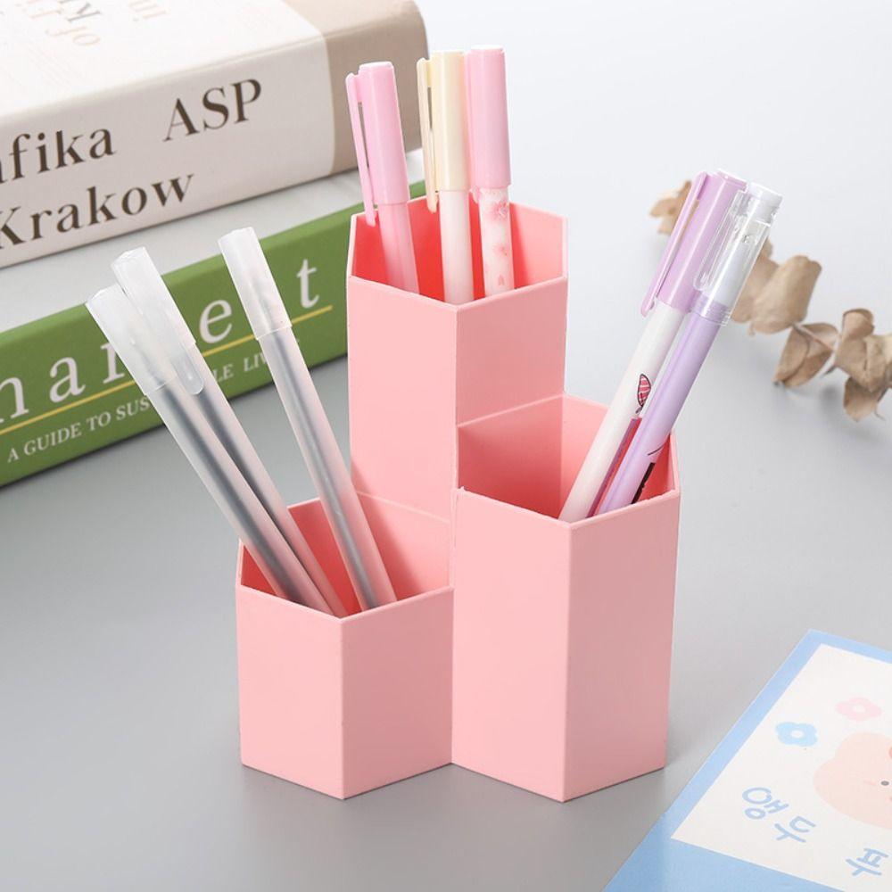 Large-capacity Pencil Case 3-Grid Desktop Organizer Nordic Pen Holder  Student