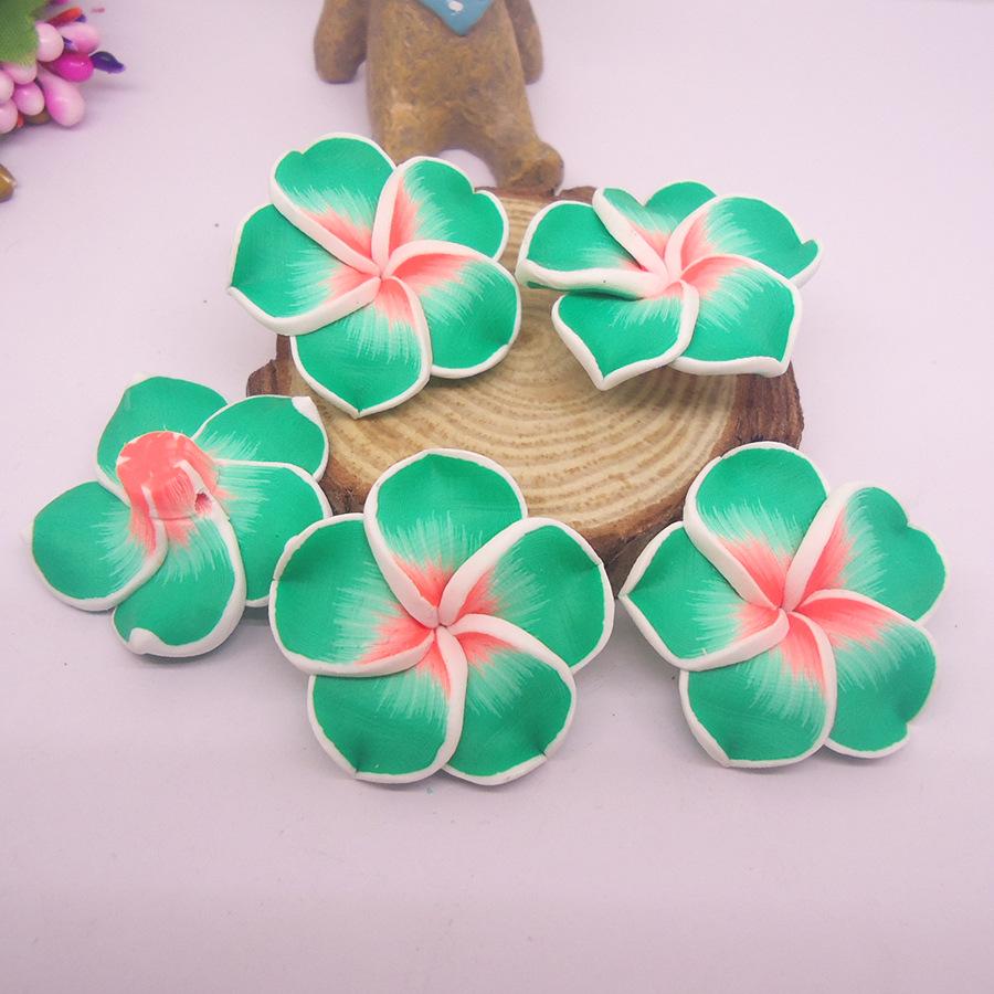 30mm Polymer Clay Floral Egg Accessories for DIY Jewelry & Hair